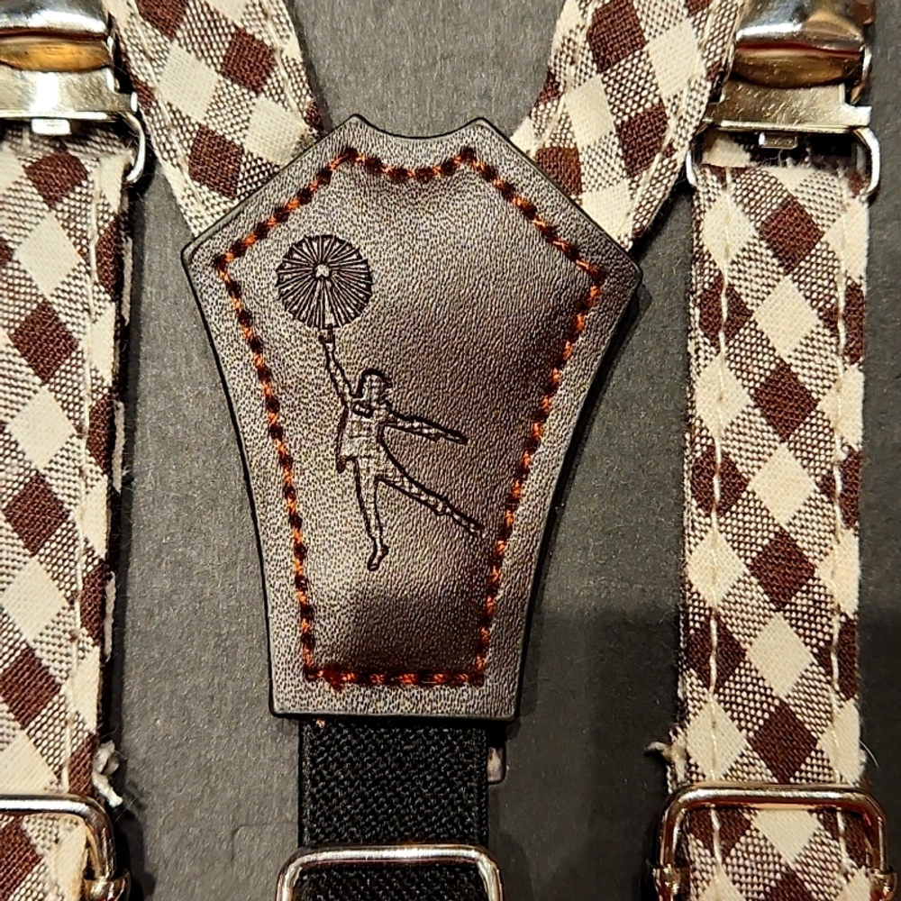 TROY JAMES BOYS NEW BABY BOYS SET OF SUSPENDERS AND BOW TIE. LEATHER & COTTON. - Picture 5 of 5